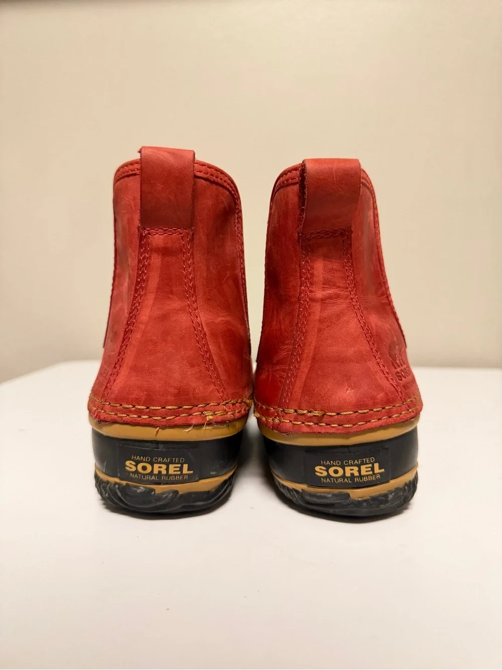 Sorel Out N About Chelsea Waterproof Red Black Duck Boots NL2410-687 Women US 9
